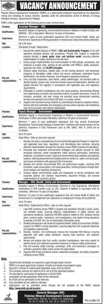 Mineral Development Corporation Islamabad Pakistan