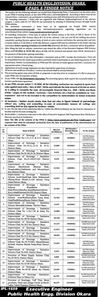 Public Health Engg. Division Okara Pakistan