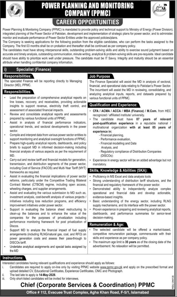 Power Planning & Monitoring Company (PPMC) Islamabad Pakistan