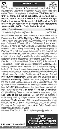P&D Department Quetta Pakistan