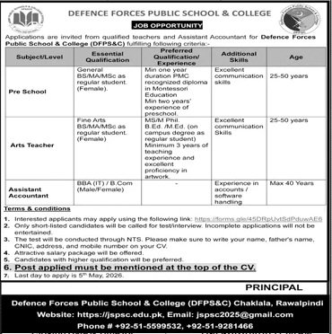 Defence Forces Public School & College Rawalpindi Pakistan