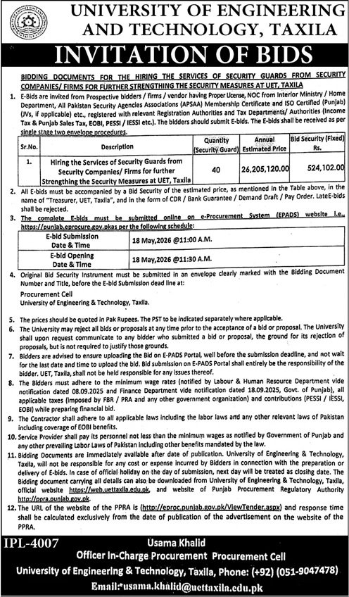 University of Engineering Technology Taxila