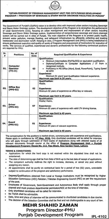 Punjab Development Program Lahore Pakistan