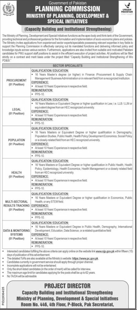 Planning Commission Govt of Pakistan Islamabad
