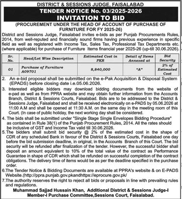 District & Session Judge Faislabad Pakistan
