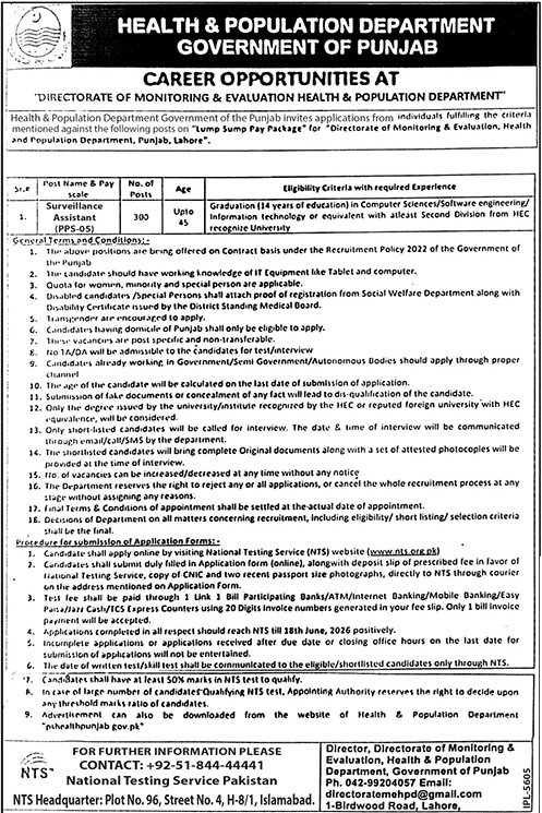 Health & Population Department Govt of Punjab Lahore Pakistan