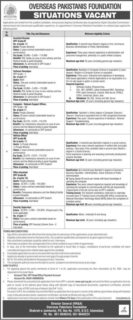 Overseas Pakistani Foundation Islamabad
