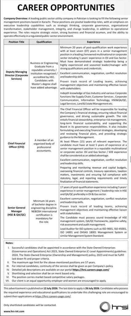 Public Sector Company Karachi Pakistan